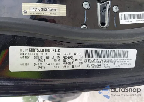 2014 Jeep Compass Latitude from USA, damaged, VIN 1C4NJCEB3ED515105